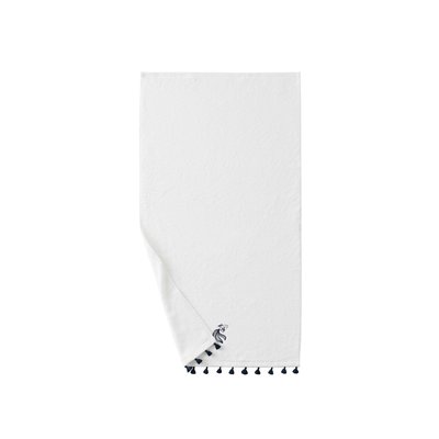 Serviette invité coton et viscose de bambou DEMILUNE CARRE BLANC