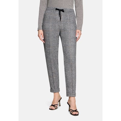 Pantalon à carreaux à ceinture à nouer BETTY & CO