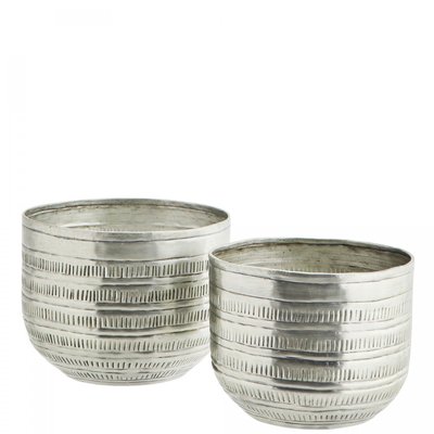 Lot de 2 cache-pots en aluminium martelé MADAM STOLTZ