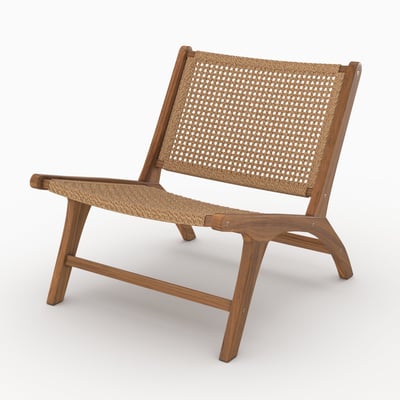 Fauteuil en bois de teck et tissage en loom synthétique - KILKA MAISON PAVANE