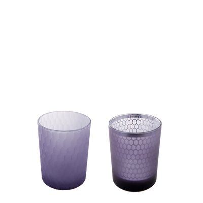 Set de 2 photophores décoratifs en verre dépoli H8 SIA DECO