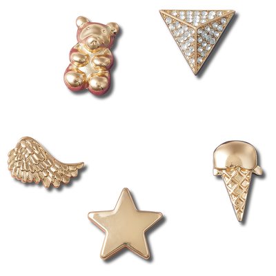 Set van 5 Jibbitz Gold Icons CROCS