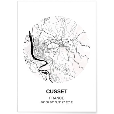 Affiche Carte Cusset L'AFFICHERIE