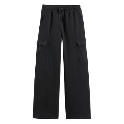 Wide Leg Cargo Trousers in Cotton Mix Fleece LA REDOUTE COLLECTIONS
