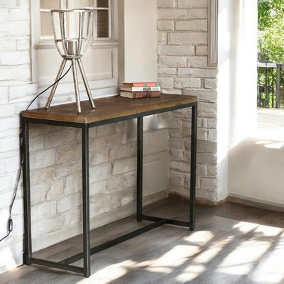 Console d'entrée en bois décor marqueterie 110 cm VARSOVIE PIER IMPORT