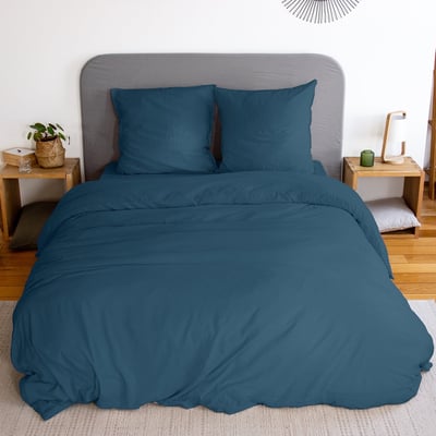 Parure housse de couette en microfibre lavée unie, AVY C DESIGN HOME TEXTILE
