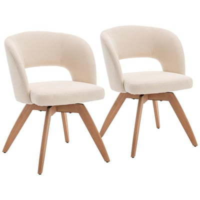 Lot de 2 chaises en bois et tissu boucle, HOLLY HAPPY GARDEN