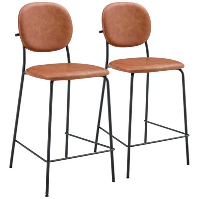 Tabourets de bar en simili, lot de 2, Edmond, EDMOND HAPPY GARDEN