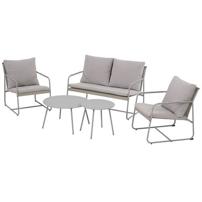 Salon de jardin 4 places en acier PANTONE