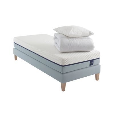 Ensemble matelas mémoire de forme, sommier, pieds, couette et oreiller Songe 600 SOMEO