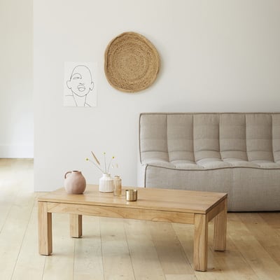 Table basse en bois massif 110 cm  TILO BERAH GETAH
