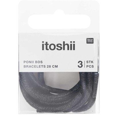 Itoshii pack 3 cordons 28cm  noir RICO DESIGN
