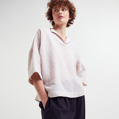 Top en lin uni, certifié European flax MONOPRIX