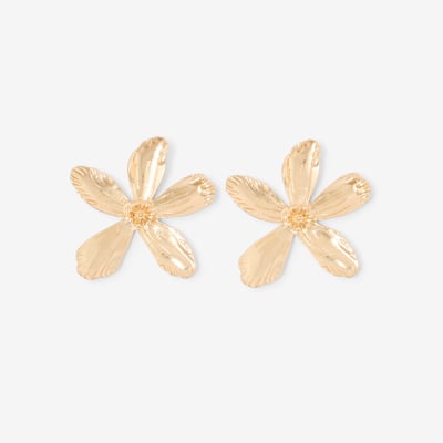 Grandes boucles d'oreilles fleurs dorées BALABOOSTE