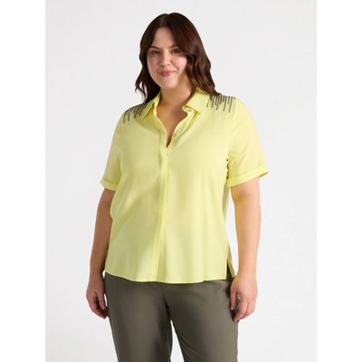 Chemise à manches courtes, brodée avec des chaînes sur les épaules FIORELLA RUBINO