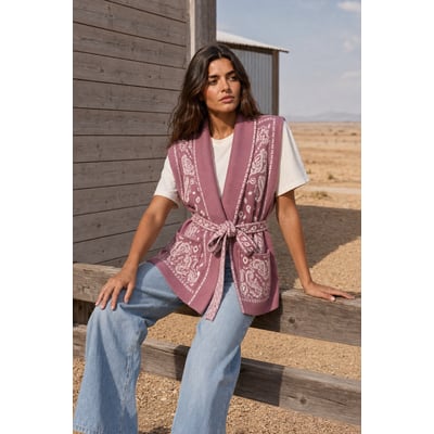 Gilet col chemise imprimé jacquard MOLITOR LA PETITE ETOILE