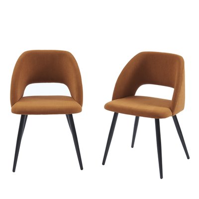 Lot de 2 chaises en velours côtelé et métal- MILLS DRAWER