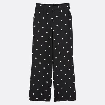 Pantalon large et fluide à pois, taille haute LA REDOUTE COLLECTIONS