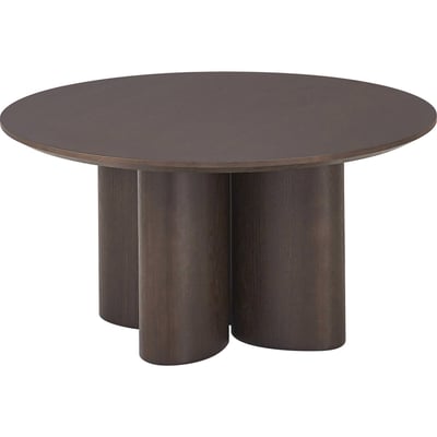 Table basse ronde en placage chêne ETIALLY RECOLLECTION