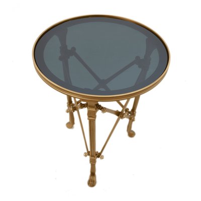 Desserte en métal doré et verre D43 cm - POMPADOUR SIGNATURE