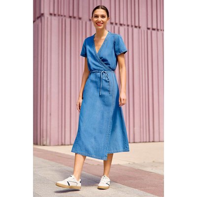 Robe longue portefeuille uni RILEY LA PETITE ETOILE