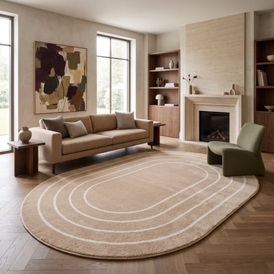 Tapis ovale à reliefs doux MAYA OVALE THE DECO FACTORY