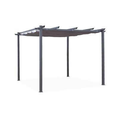 Pergola, aluminium, 3x3m, toile coulissante ISLA 3X3 SWEEEK