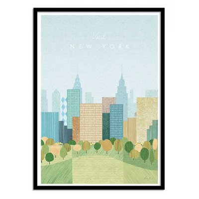 Affiche d’art 50 x 70 cm - Visit New-York Version 2 - Henry Rivers WALL EDITIONS