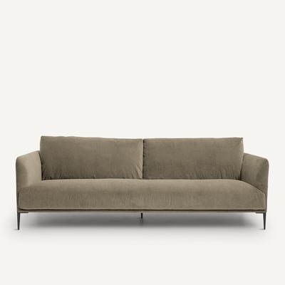 Canapé droit, 3 ou 4 places, en velours stonewashed, OSCAR EMMANUEL GALLINA X AM.PM