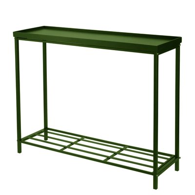 Console en métal vert 2 étagères 75x23x60cm WADIGA