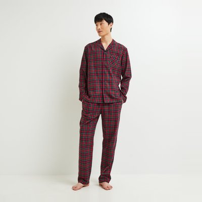 Pyjama à carreaux manches longues et pantalon en flanelle, Oeko-Tex MONOPRIX