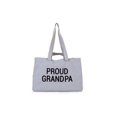 Sac à langer Proud Grandpa en toile gris CHILDHOME
