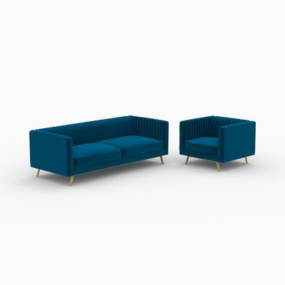 Ensemble canapé et fauteuil en velours - GATSBY RENDEZ-VOUS DÉCO