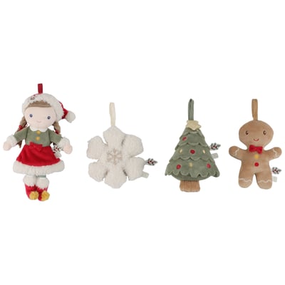 Lot de 4 décorations de Noël en peluche à suspendre LITTLE DUTCH