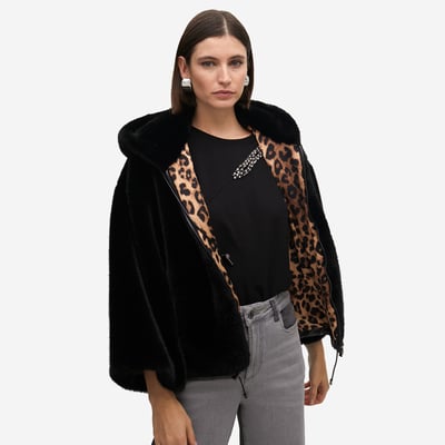 Veste à capuche doublée léopard LOLA CASADEMUNT