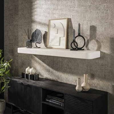 Etagère murale blanche en marbre composite 150 cm TAJ PIER IMPORT