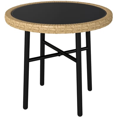 Table d'appoint en rotin Résine tressée OUTSUNNY