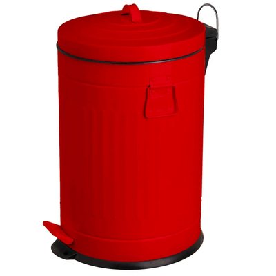 Poubelle de cuisine rétro en métal rouge 20L WADIGA