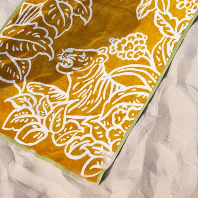 Drap De Plage en Toucher velours motif jungle TIGRIS MADURA