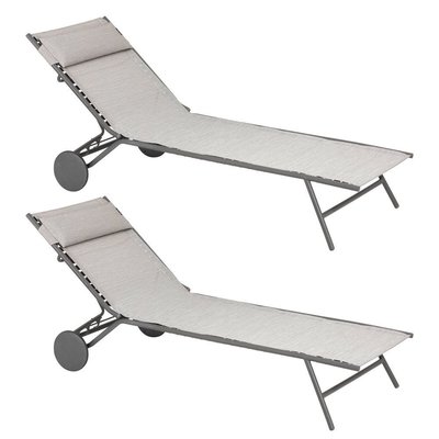 Lot de 2 lits de soleil - MIAMI II LAFUMA MOBILIER