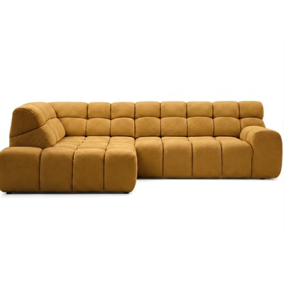 Canapé d'angle convertible 4 places en tissu chenille, ANDRE BOBOCHIC