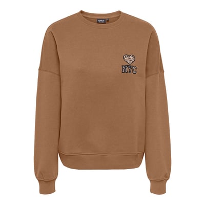 Sweat col rond, cœur poitrine ONLY
