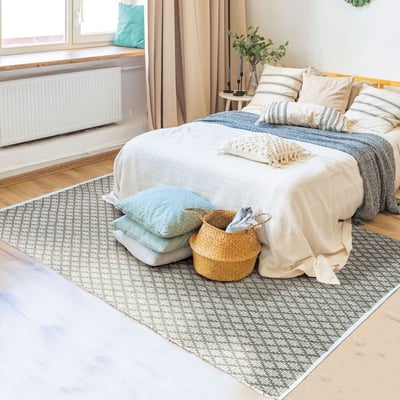 Tapis salon artisanal en coton THE DECO FACTORY