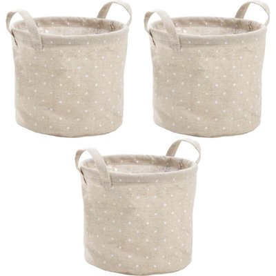 Cache pot jute pois blancs (Lot de 3) AUBRY GASPARD