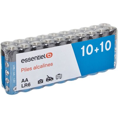 Pile LR06 AA Lot 20 piles ESSENTIEL B