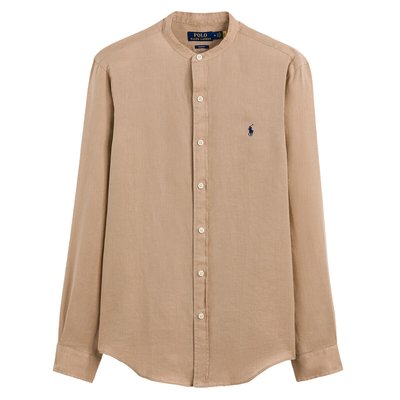Stehkragenhemd aus Leinen, Logo-Stitching POLO RALPH LAUREN