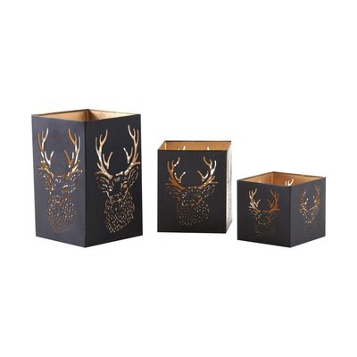 Photophore carré tête de cerf (Lot de 3) AUBRY GASPARD