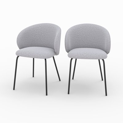 Lot de 2 chaises en tissu et pieds en métal - VICTORIA RENDEZ-VOUS DÉCO