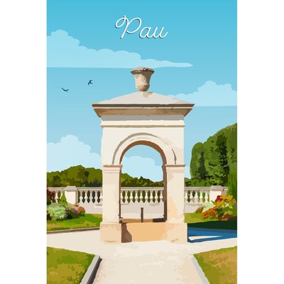 Tableau Mural Illustration Jardin Pau CONTEMPORAIN URBAIN CEANOTHE