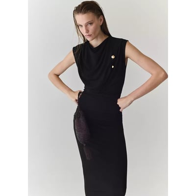 Robe midi drapée MANGO